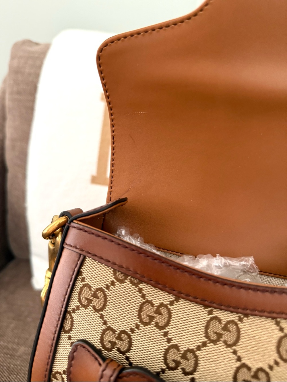 Authentic Gucci Small Lady Web Shoulder Bagbrown monogram canvas - Picture 15 of 16